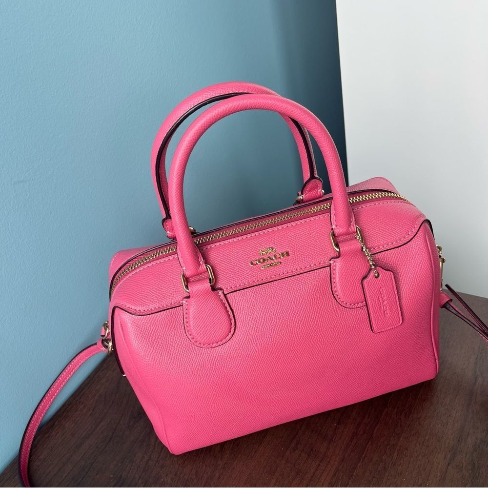 COACH Hot Pink Rowan Bennet Satchel Boston Bag Tote Crossbody Handbag - Picture 5 of 13